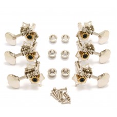 V97N Grover Original Nickel Sta-Tite 3 x 3 Open Gear Guitar Tuners 14 1 Ratio