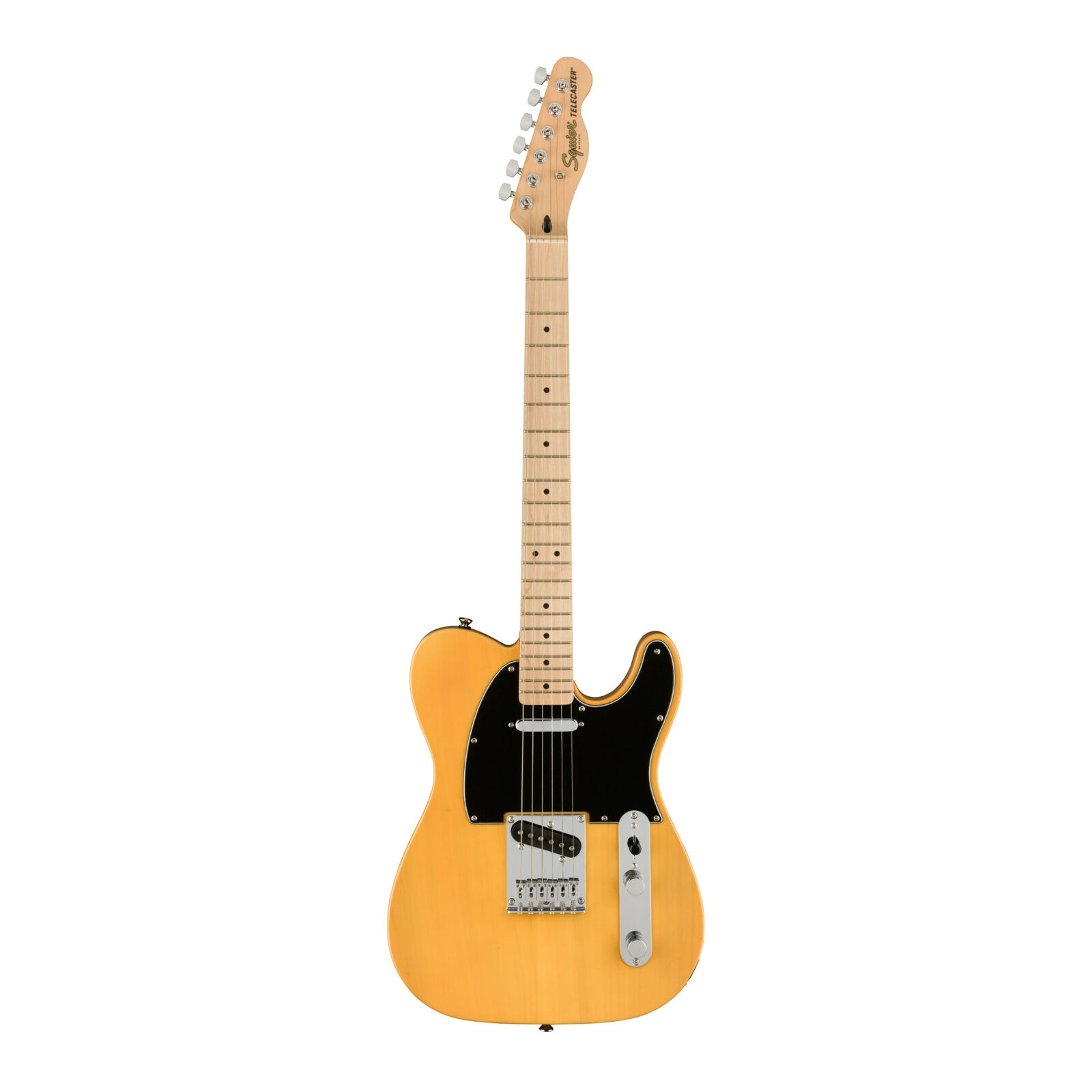 037 8203 550 Squier by Fender Affinity Series Telecaster Maple Fingerboard Black Pickguard Butterscotch Blonde 0378203550