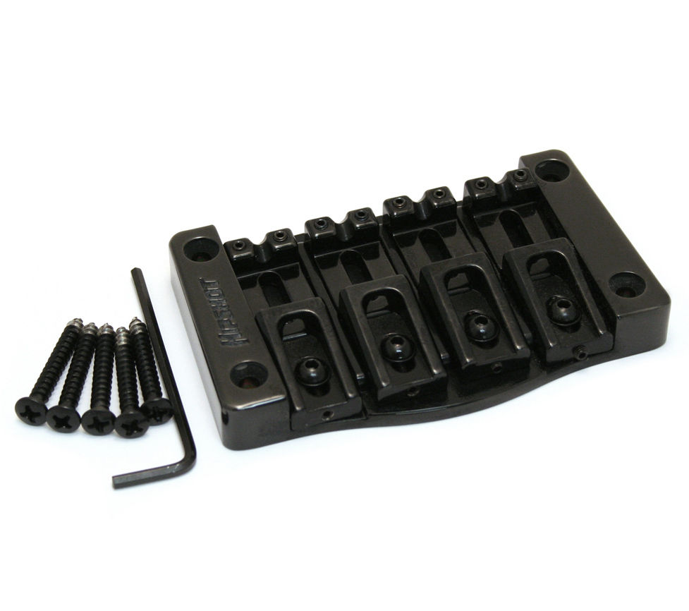 5T400B Hipshot 4 String Transtone Black Bass Bridge