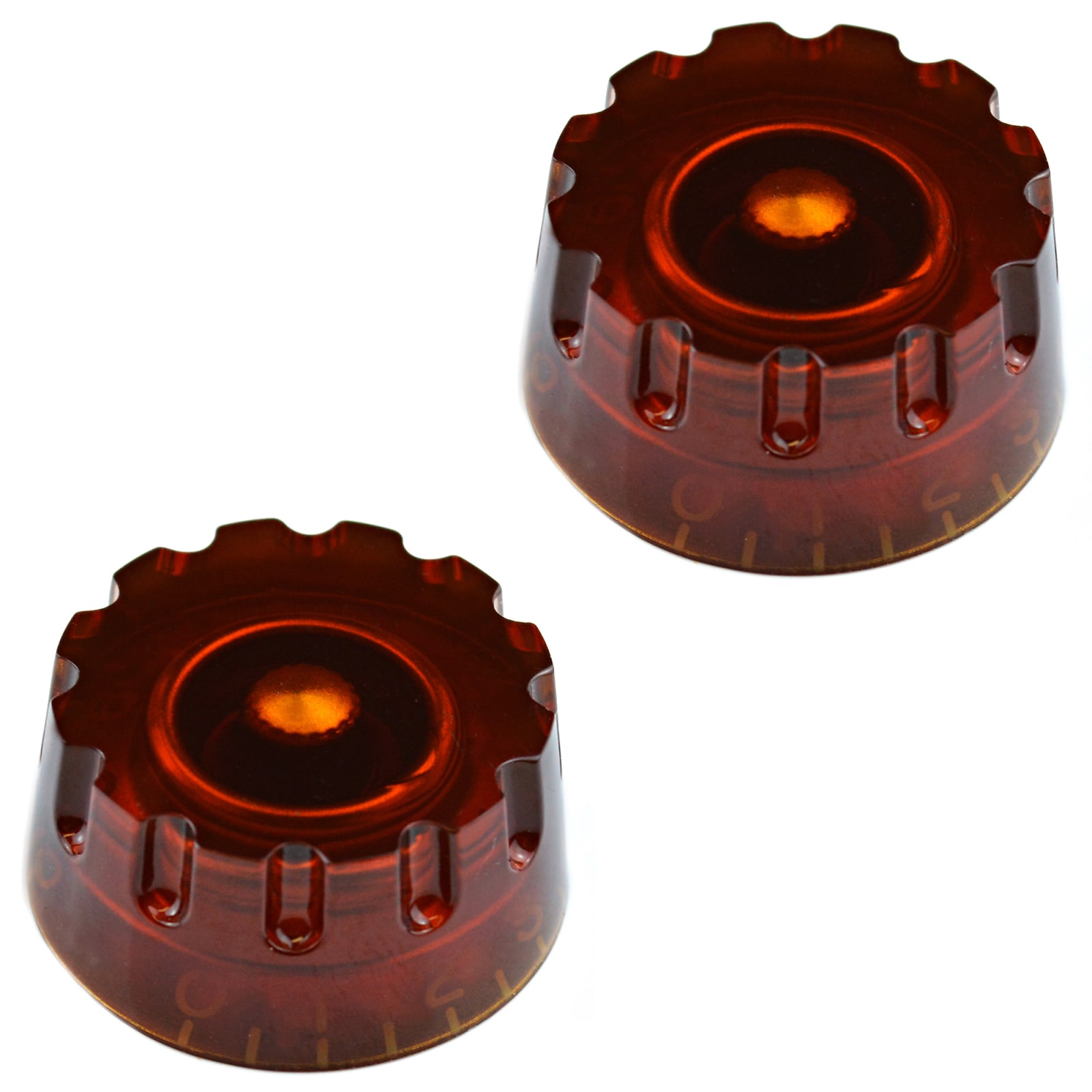 AMBER SPEED KNOBS METRIC *NEW* SET OF 2 FOR EPIPHONE® & IMPORT GUITARS 