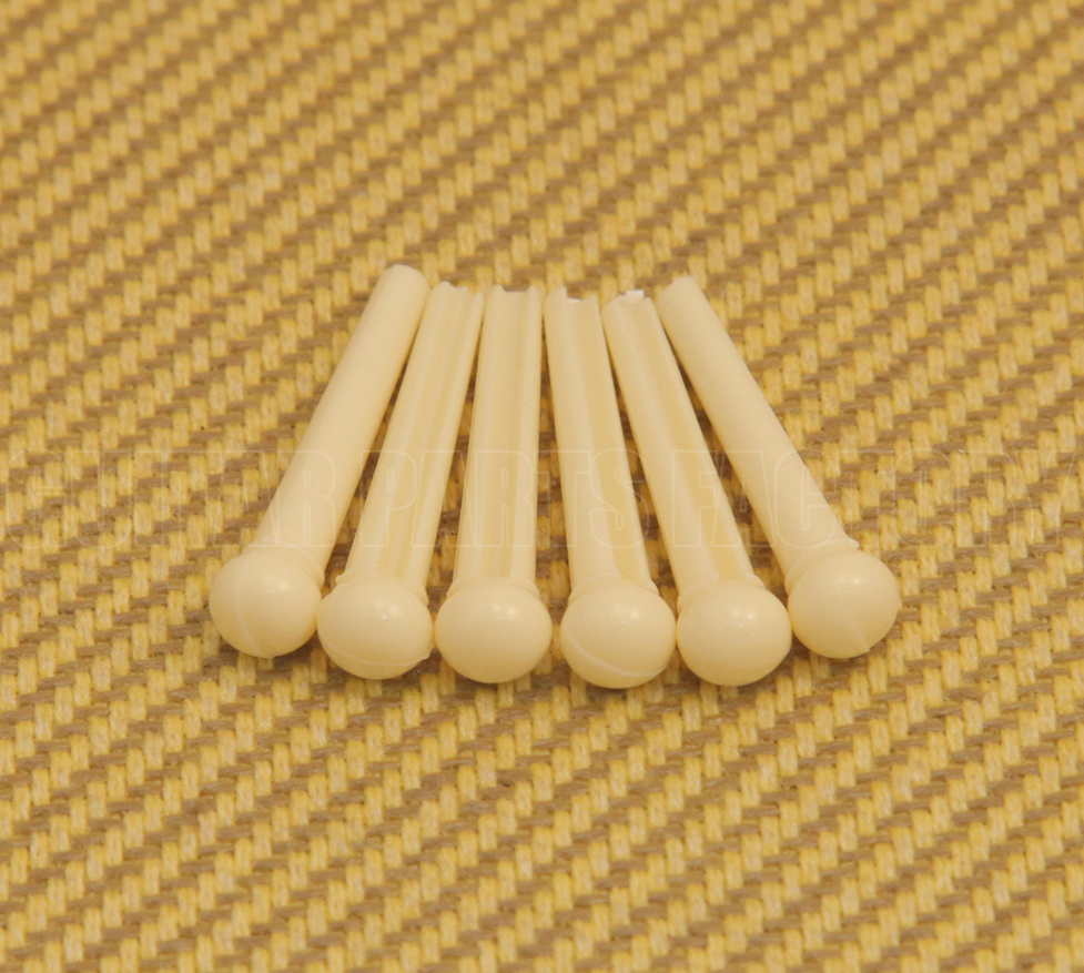 T 3329 6 Acoustic Guitar Grover Bridge Pins Plain Cream