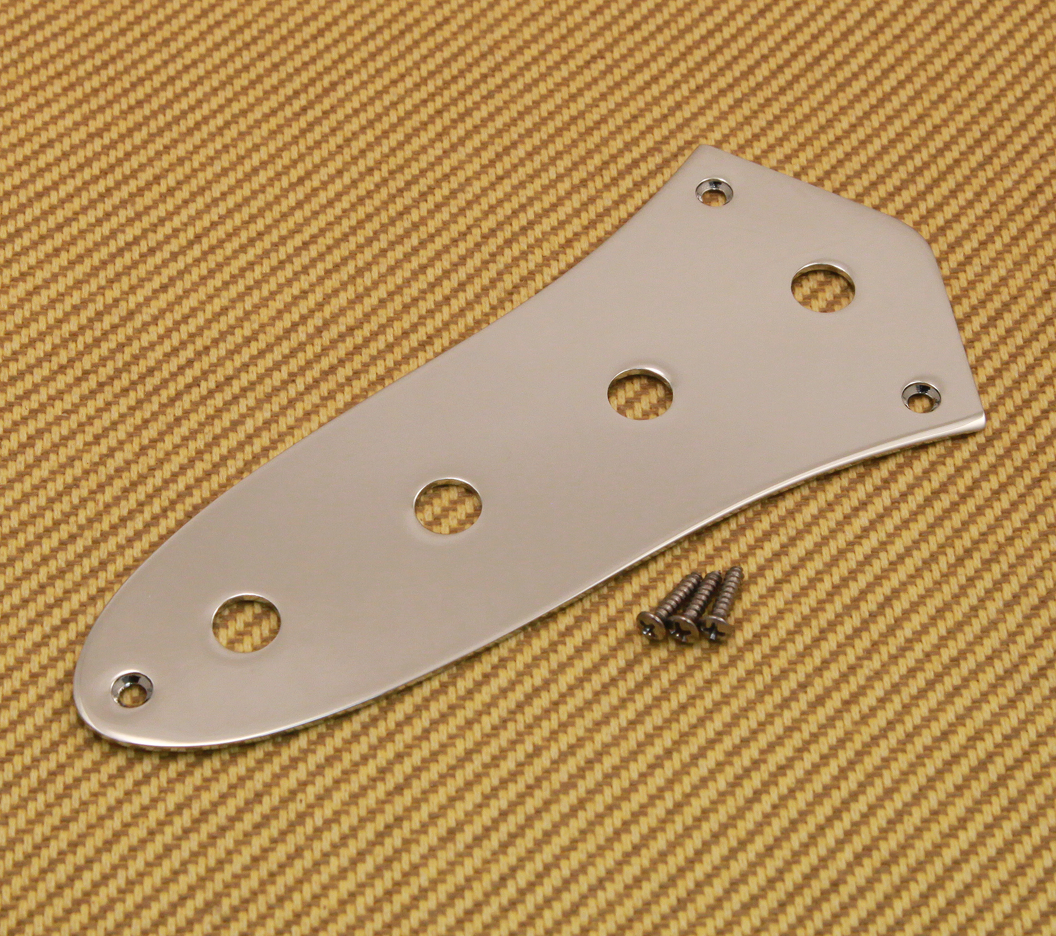 4-Hole Control Plate,Vintage Style Metal Control Plate Replacement Part for Jazz Bass Guitars 2 Colors Brass 