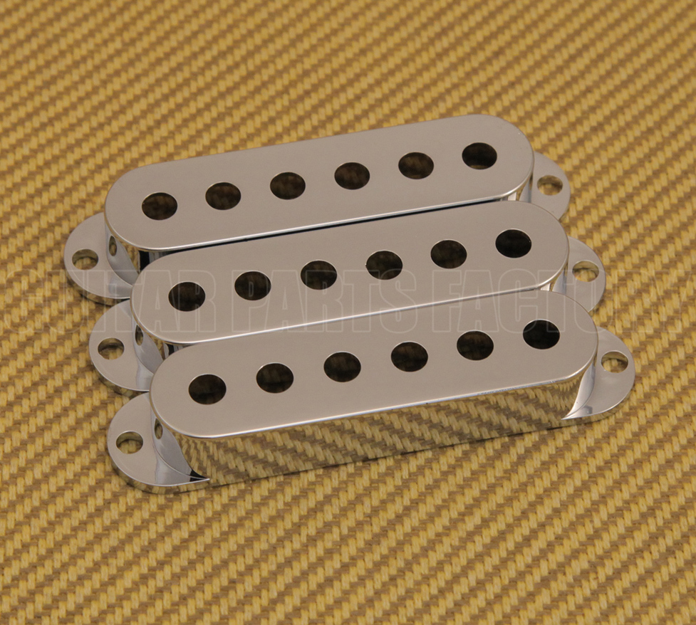 PC-0406-010 (3) Chrome Plastic Pickup Covers for Strat 52mm