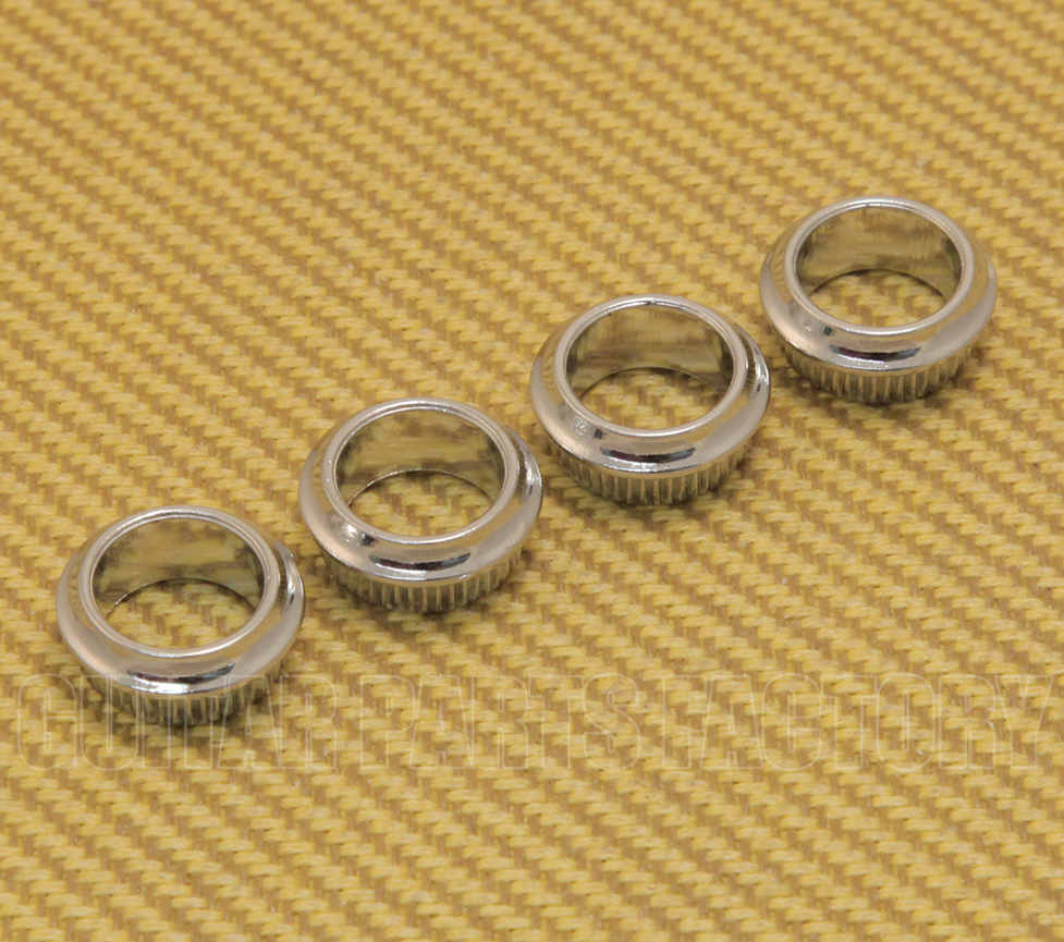 TK0799010 (4) Vintage Style Fender Chrome 11/16 Bass Tuner Bushings