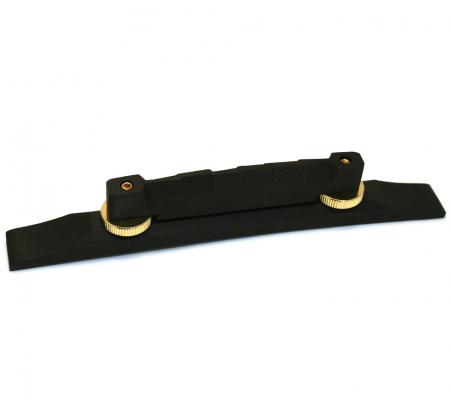 GB-0501-0E2 Ebony Compensated Bridge for Archtop Guitar Gold Hardware