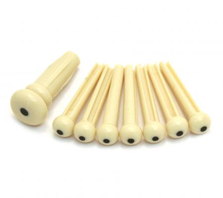 099-0402-000 Fender Acoustic Guitar Bridge Pin Set - Cream w/Black Dots 0990402000