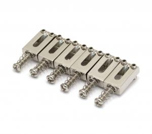 BP-2333-010 6 Chrome Cast Narrow Space Bridge Saddles for Import Strat Guitar