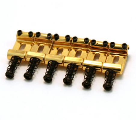 BP-0023-002 (6) Gold Bent Steel Saddles for Vintage Stratocaster Guitar Bridge