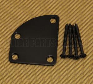 NP-DLX-B Black Deluxe Cutaway Heel 4-Bolt Neck Plate & Screws