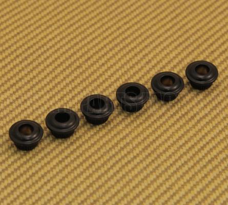 W-TAB-B (6) Black Finish Guitar Tuner Adapter Bushings 10mm Peghead to 6mm Post