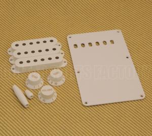 099-1362-000 Fender Guitar White Strat Accessory Kit Knobs Covers Back Plate 0991362000