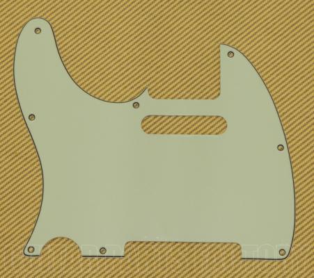 PG-0562-L24 Lefty Mint 3-Ply Tele Pickguard 8-Hole No Pickup Mounts