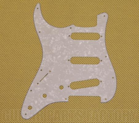 PG-0552-L55 Lefty White Pearloid Pickguard for Strat