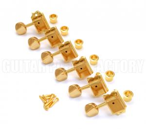 TK-0880-L02 Lefty Gotoh 6 Inline Vintage Gold Tuners for Stratocaster Jazzmaster Guitars