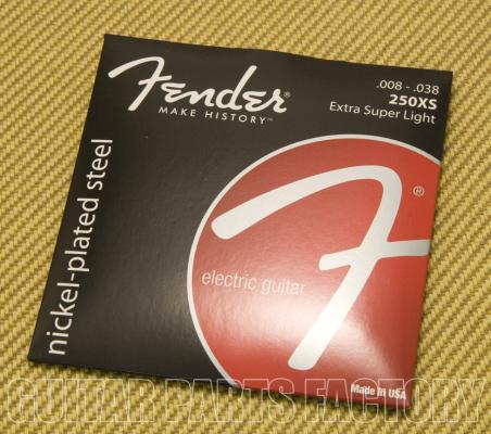 073-0250-402 Fender Super 250XS Nickel-Plated Steel Guitar Strings EXTRA LIGHT 