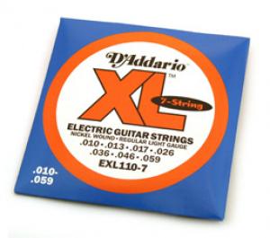 EXL110-7 D'ADDARIO 7-String Guitar XL .010-.059 Guitar Strings Extra Light