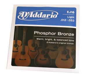 EJ16 D'Addario EJ16 Phosphor Bronze Light Acoustic Guitar Strings .012-.053