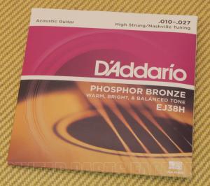 EJ38H D'Addario Phosphor Bronze Acoustic Guitar Strings Nashville Tuning 10-27