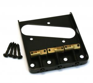 WTBBK Black Wilkinson Compensated 3-Saddle Guitar Bridge Telecaster 