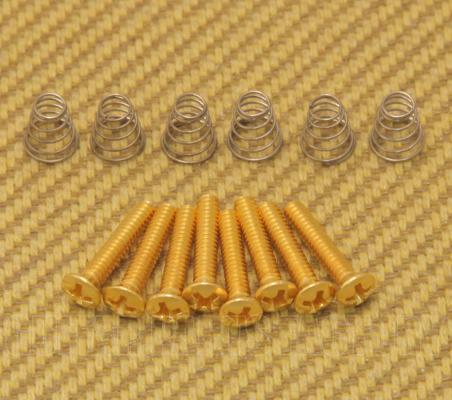 GS-0064-002 Vintage Gold Countersunk Pickup or Switch Screws and Springs Fender Strat