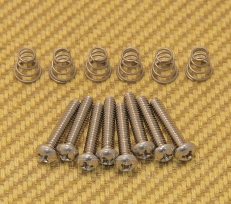 GS-0007-005 Stainless Guitar Pickup Mounting Screws w/ Springs for USA Strat