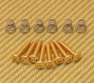 GS-0007-002 Gold Guitar Pickup & Switch Mounting Screws w/Spring USA Strat 