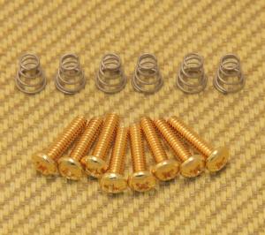 GS-0007-002 Gold Guitar Pickup & Switch Mounting Screws w/Spring USA Strat 