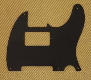 TEH-101T Black Thin Telecaster Pickguard 1-Ply 5-Hole w/ Standard Humbucker Route