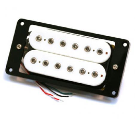 PU-WHH-N 4-Conductor White Hex Pole Neck Humbucker Guitar Pickup & Ring