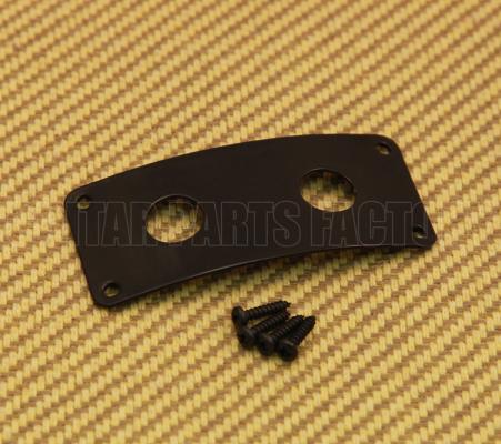 SMJP-B Black Stereo Jack Plate Dual Holes