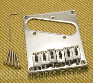 GB-TEC-C Chrome Modern Style High Mass Bridge for Fender Telecaster/Tele  