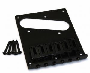 GB-TEC-B Black Modern Economy Telecaster Guitar Bridge 6-Saddle