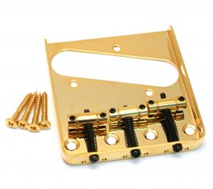 GB-TTS-G Gold 3-Saddle Guitar Bridge For Tele/Telecaster Guitar