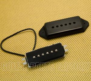 PU-P9D-B P90 Black Dog Ear Dogear Style Guitar Bridge Pickup Metal Cover