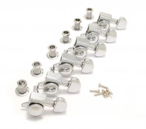 505C6 Grover Chrome Roto-Grip Mini Locking 6 Inline Guitar Tuners