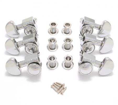 502C Grover Chrome Locking Guitar Tuners 3+3 Tuning Ratio 18:1 