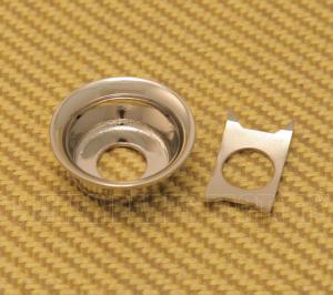 AP-0275-001 Nickel Round Input Cup Guitar Jack plate for Telecaster