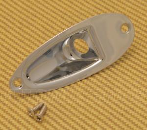 ESJP-C Economy Recessed Jack Plate For Fender Strat Guitar - Chrome