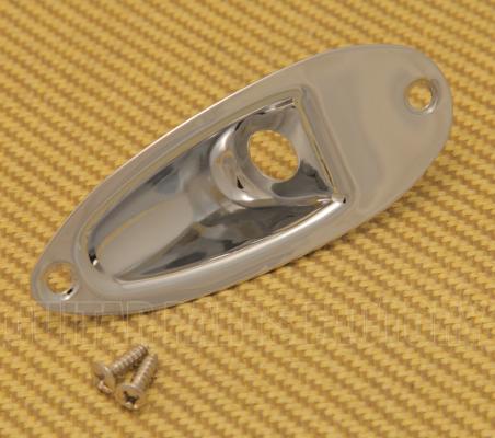 ESJP-C Economy Recessed Jack Plate For Fender Strat Guitar - Chrome