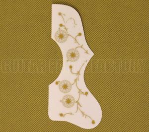 PG-J200-0GW White w/Gold Floral Pattern J-200 / SJ-200 / EJ-200 Style Acoustic Pickguard