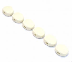 TK-7710-025 (6) White Vintage Style Glue-On Round Guitar Tuner Buttons