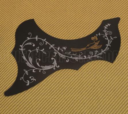 PG-9810-00B Black Acoustic Pickguard W/ Hummingbird