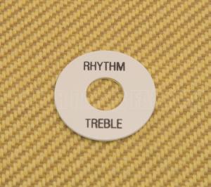 DR-003-01 White Rhythm/Treble Switch Select Ring Black Lettering