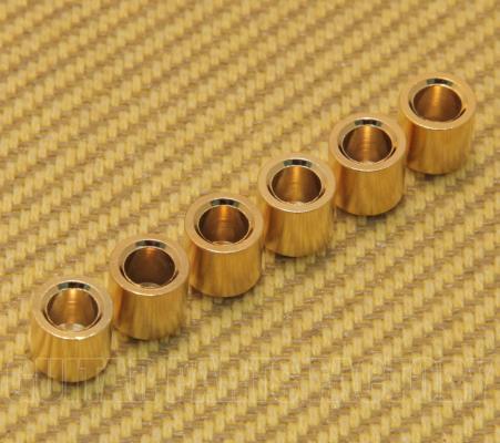 AP-0187-002 (6) 3/8" Gold Flush Mount Solid Body Guitar Ferrules