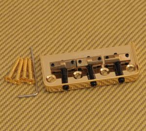 WTBSGD Wilkinson Gold 3-Saddle Short Bridge for Telecaster Tele Guitar