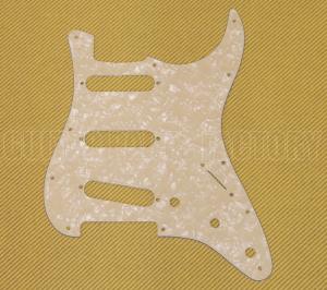 099-2140-001 Genuine Fender Standard Aged White Pearloid 4-Ply Strat Pickguard 0992140001