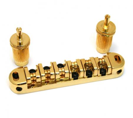 GB-MRT-G Gold Roller Saddle Tune-o-matic Guitar Bridge Modern Style 