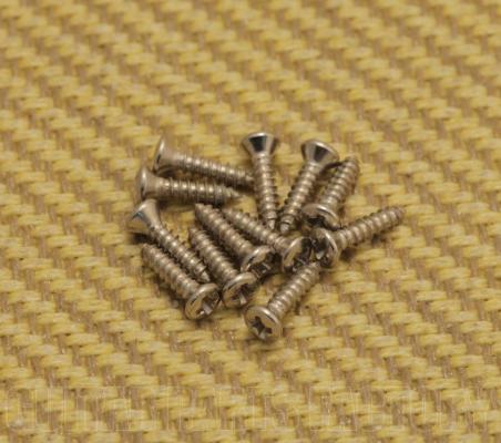 003-7210-049 Fender Ring Screws Oval Head 2 x 3/8 Nickel Set of 12