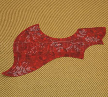 PG-HBO-R Oversized Red Tortoise Acoustic Pickguard w/ Hummingbird