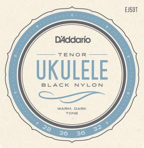 EJ53T D'Addario Black Nylon Ukulele Strings for Hawaiian Tenor Uke
